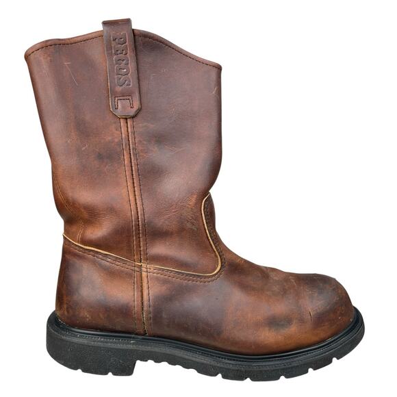 Red Wing Men’s Pecos Brown Leather Safety Toe Work Boot Size US 10.5 E2 - Picture 1 of 10